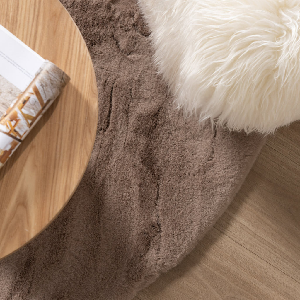 Round High Pile Rug - Comfy Supreme Taupe