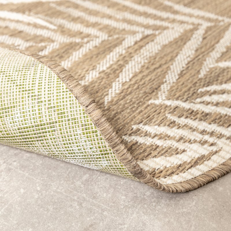 Round Outdoor Rug - Malta Leaves Natural