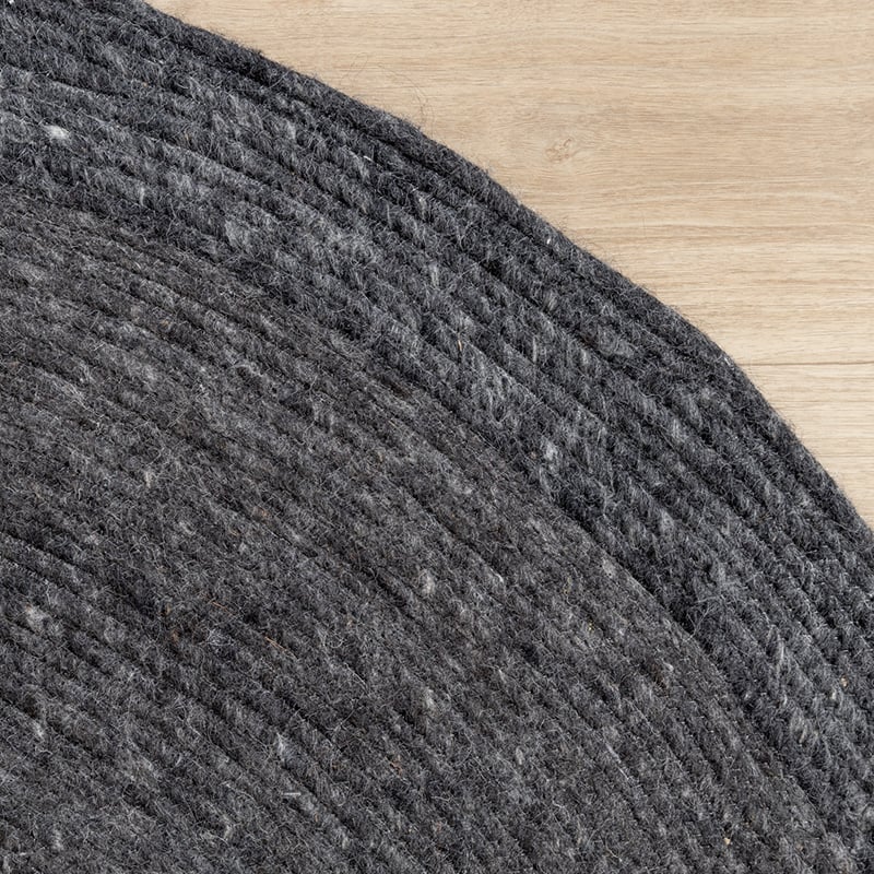 Round Wool Rug - Wise Anthracite