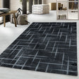 Modern floor rug - Streaky Skretch Black/Grey