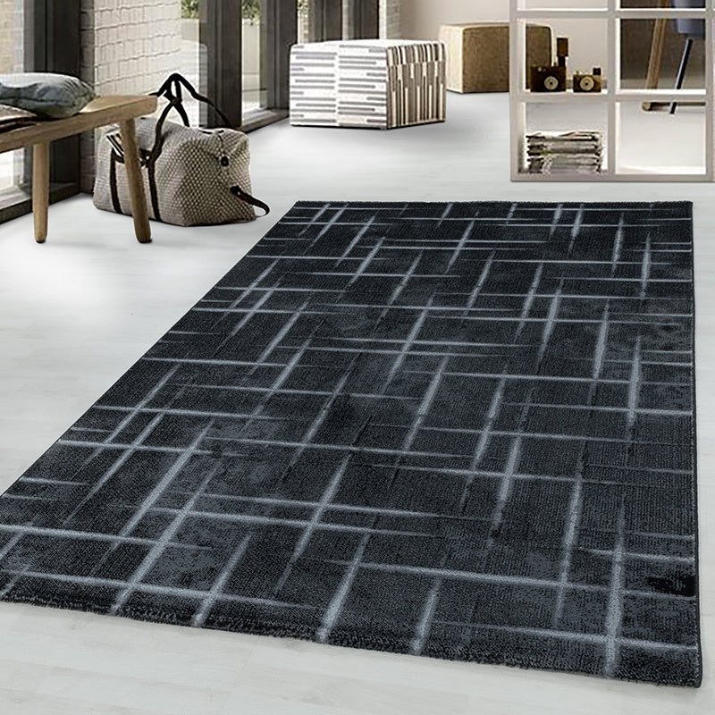 Modern floor rug - Streaky Skretch Black/Grey
