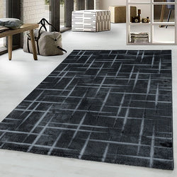 Modern floor rug - Streaky Skretch Black/Grey