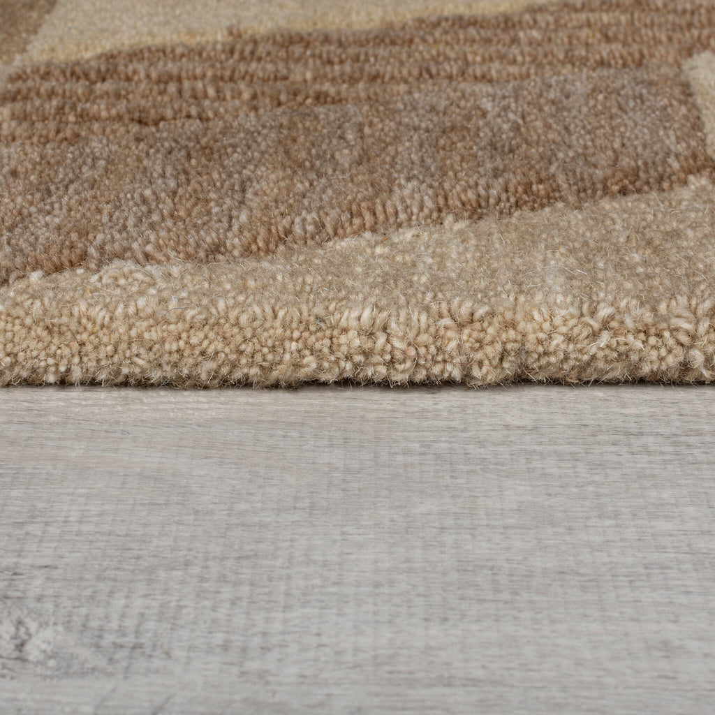 Abstract Wool Floor Rug - Anko Beige
