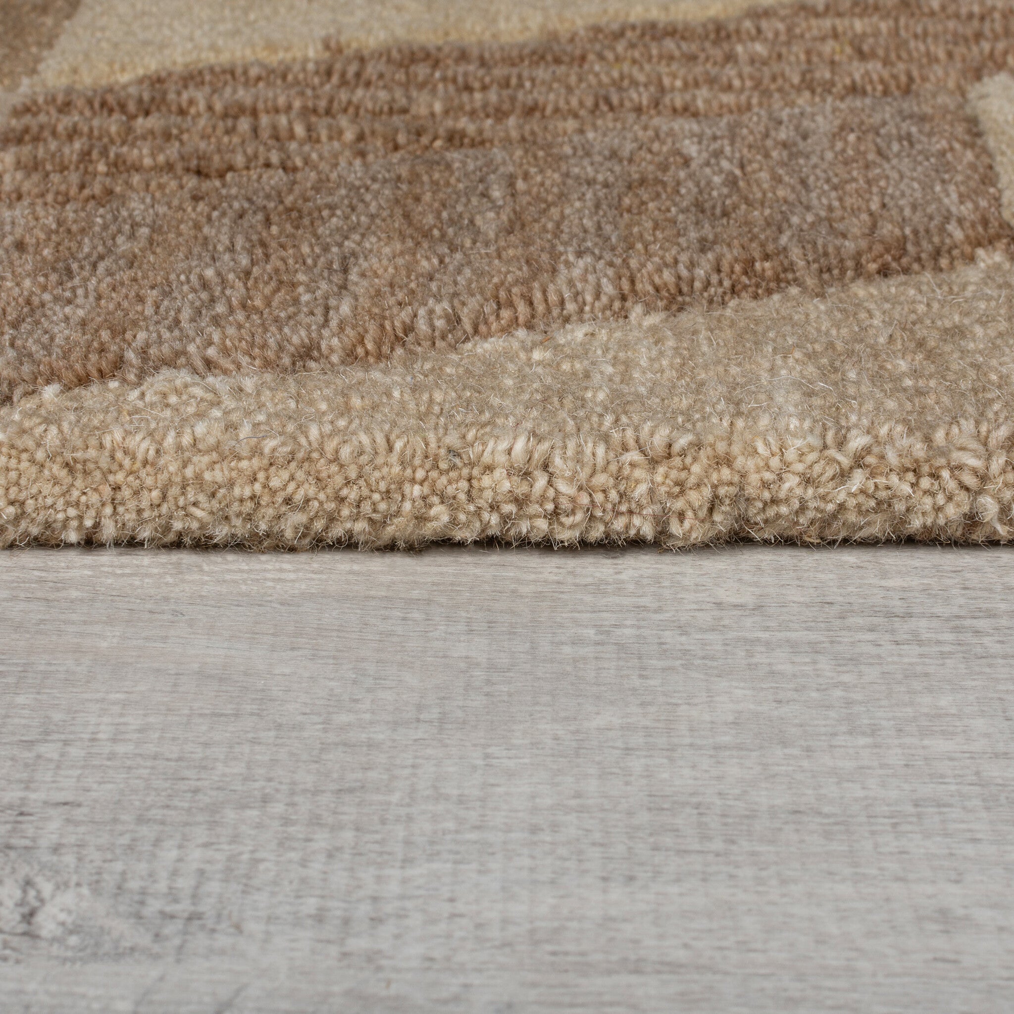 Abstract Wool Floor Rug - Anko Beige