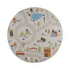 Round Play Rug Car - Rocky Ride Grey