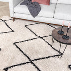 High-Pile Rug - Sensa Square Cream/Black