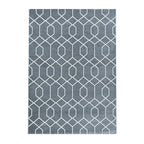 Retro floor rug - Stencil Pattern Grey/White