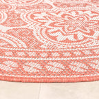 Round Outdoor Rug - Summer Oriental Pink