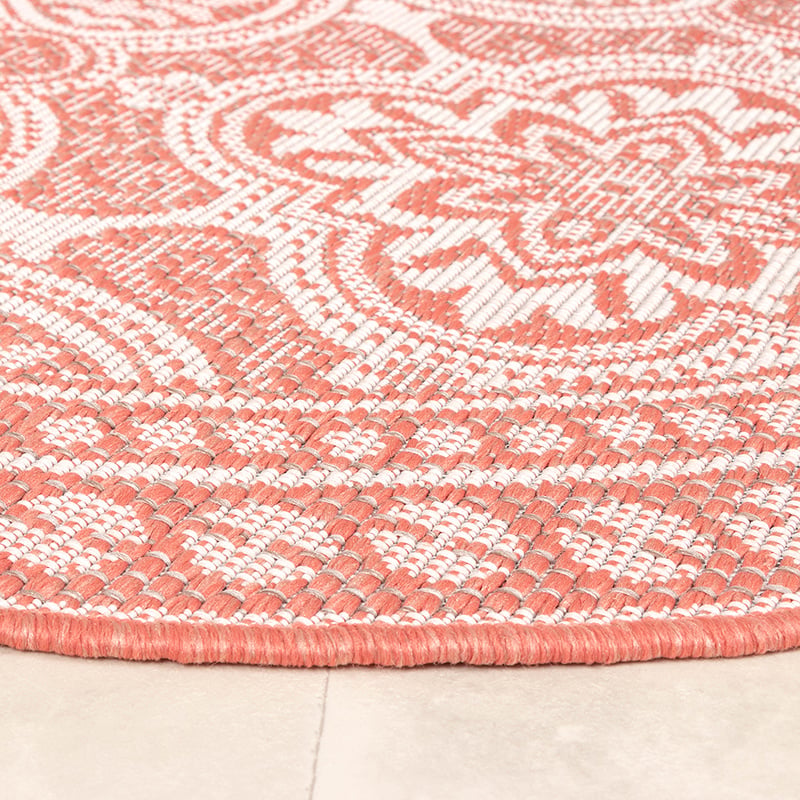 Round Outdoor Rug - Summer Oriental Pink