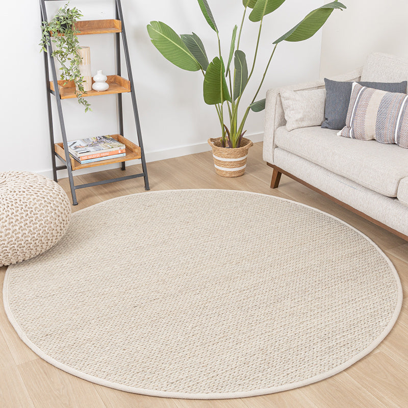 Round Wool Rug - Twist Beige