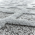 Round Scandinavian Floor Rug - Pitea Tile Grey