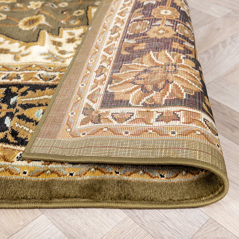 Persian Rug - Rezah Medallion Olive Green