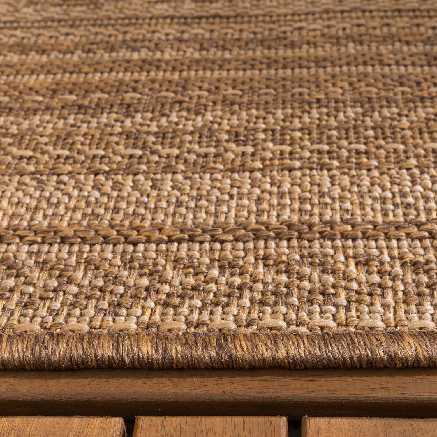 Jute Outdoor Rug - Mavi Stripes Cream/Brown