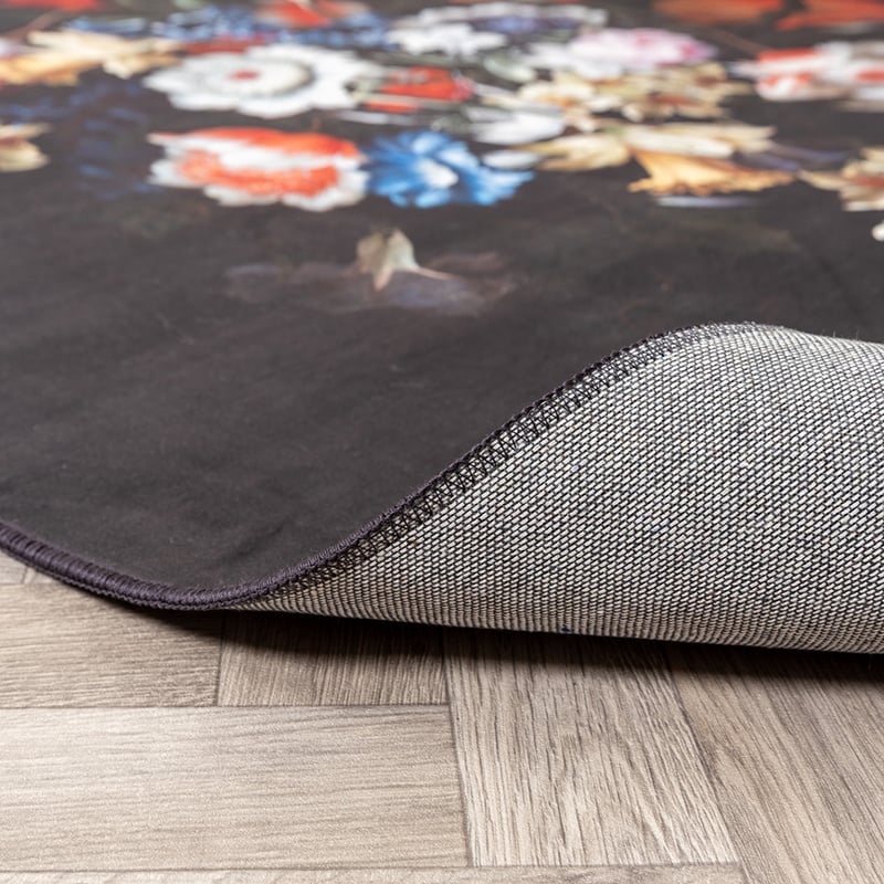 Floral Rug - Florine Black/Blue