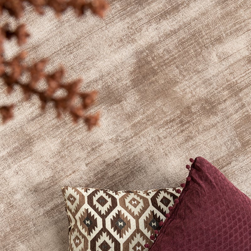 Round Viscose Rug - Pearl Taupe