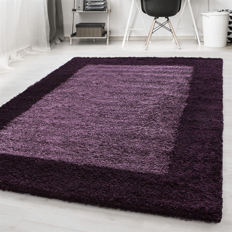 High-Pile Floor Rug - Edge Purple