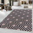 Modern floor rug - Streaky Square Pink/Black