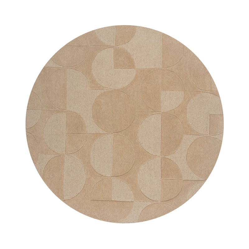 Round modern floor rug - Mozo Gigi Beige/Cream
