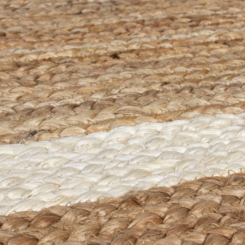 Jute floor rug - Grazo Natural/White