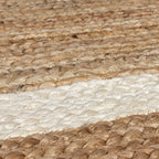 Jute floor rug - Grazo Natural/White