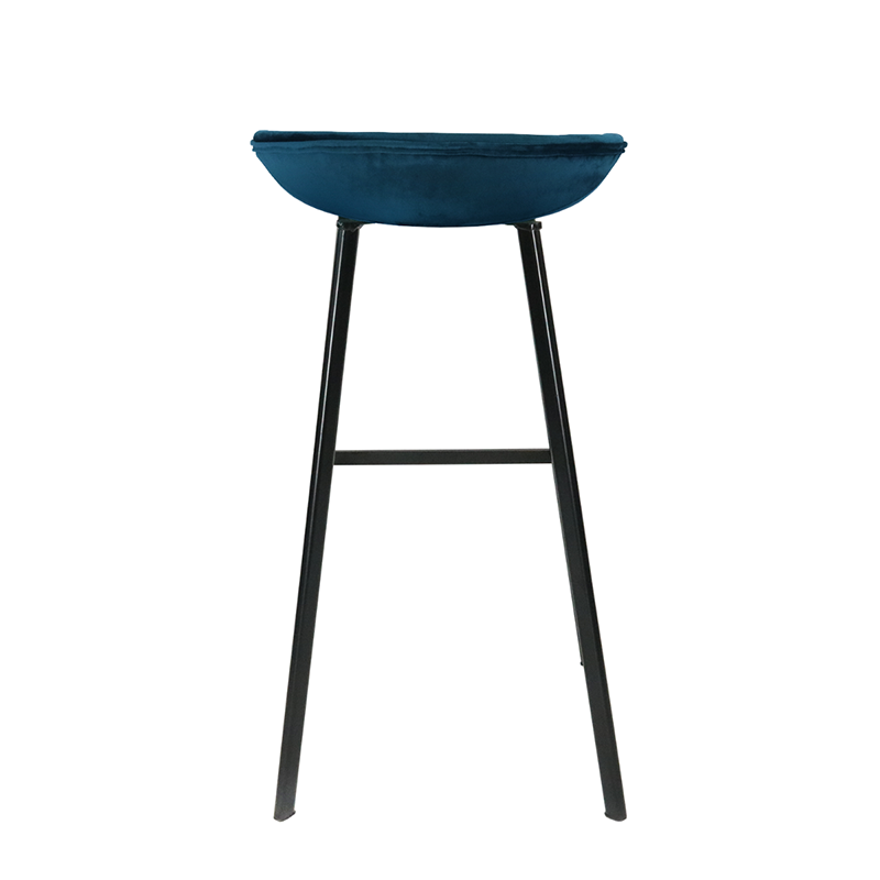 Velvet Bar Stool - Dark Blue
