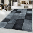 Modern floor rug - Streaky Box Black/Grey