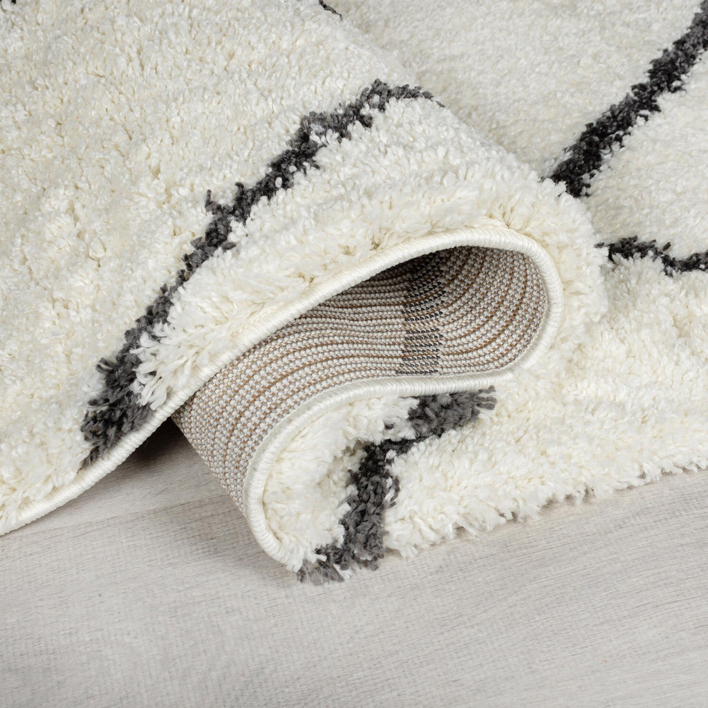 Berber Floor Rug - Riado Zigzag Black/White