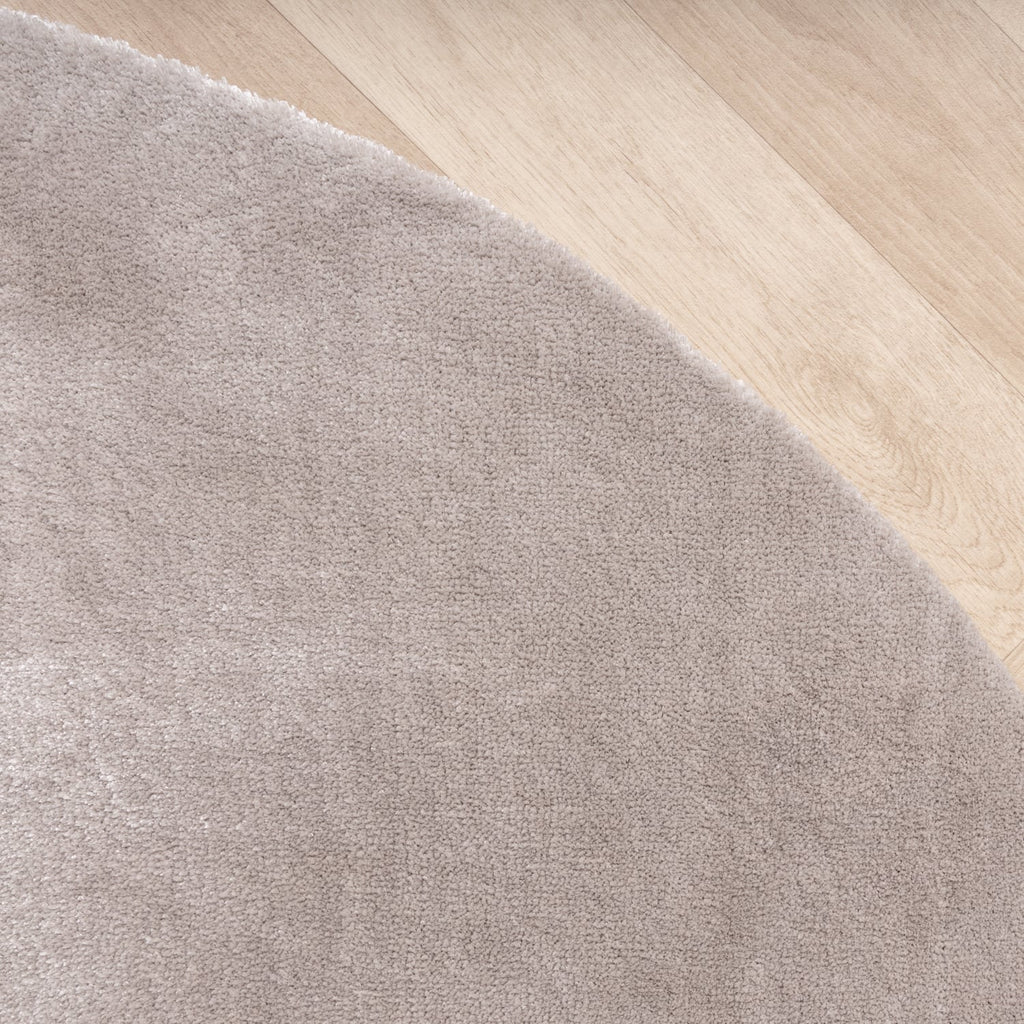 Round Washable Viscose Rug - Vive Grey