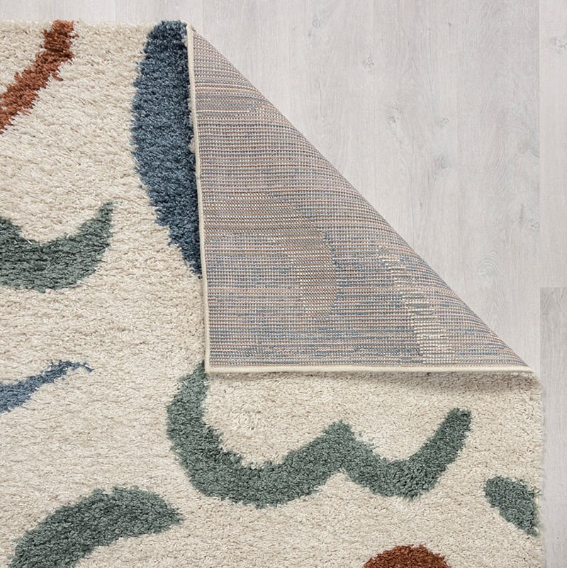 High-pile floor rug - Alano Squiggle Multicolor