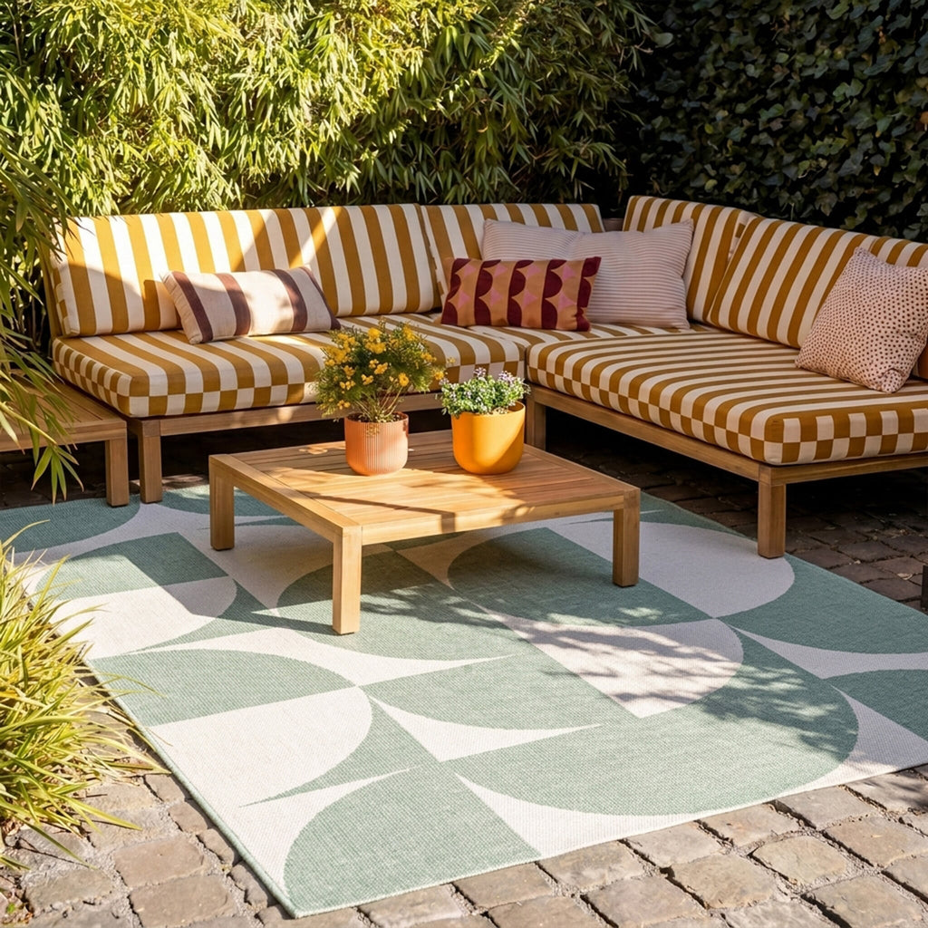 Outdoor Rug - Summer Shapes Green