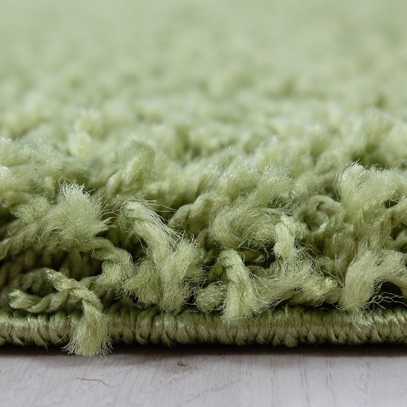 Round High-pile Floor Rug - Sade Green