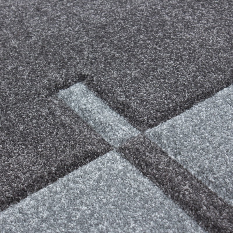 Modern floor rug - Tetris Grey 1310