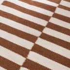 Striped Modern Rug - Dazzle Blocks Brown/White