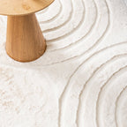 Round High Pile Rug - Carvy Arches Cream
