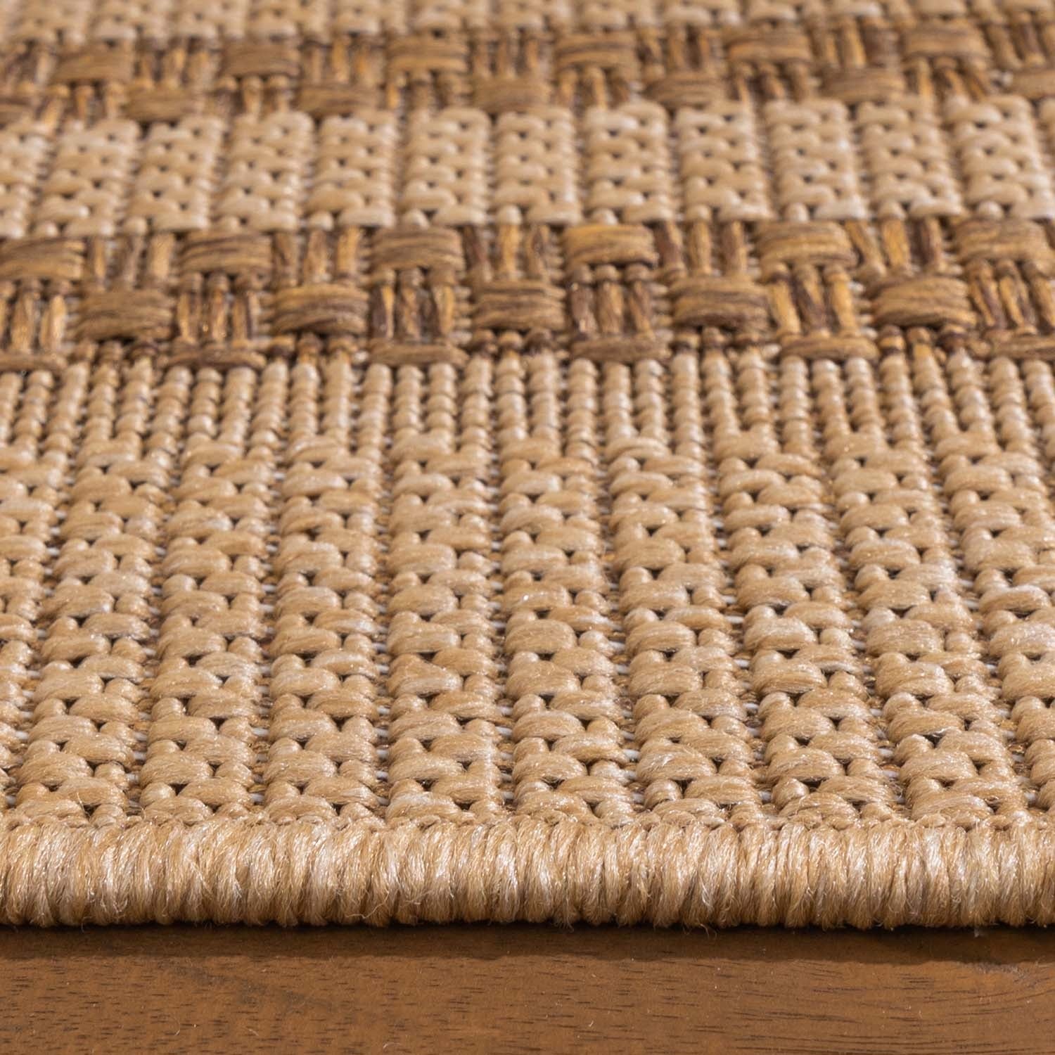 Jute Outdoor Rug - Mavi Border Cream/Brown