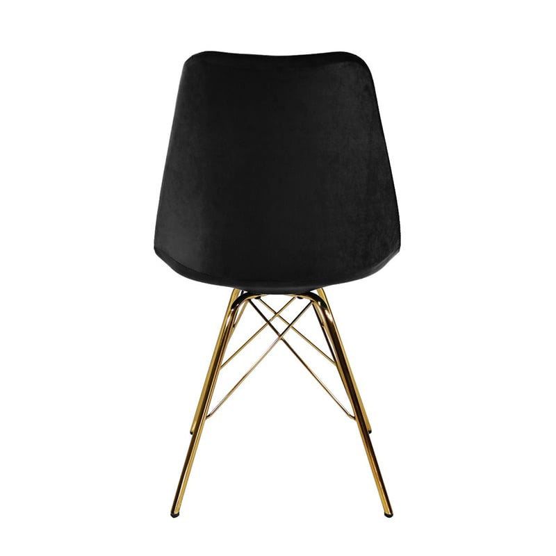 Chair Velvet Black - Gold Frame