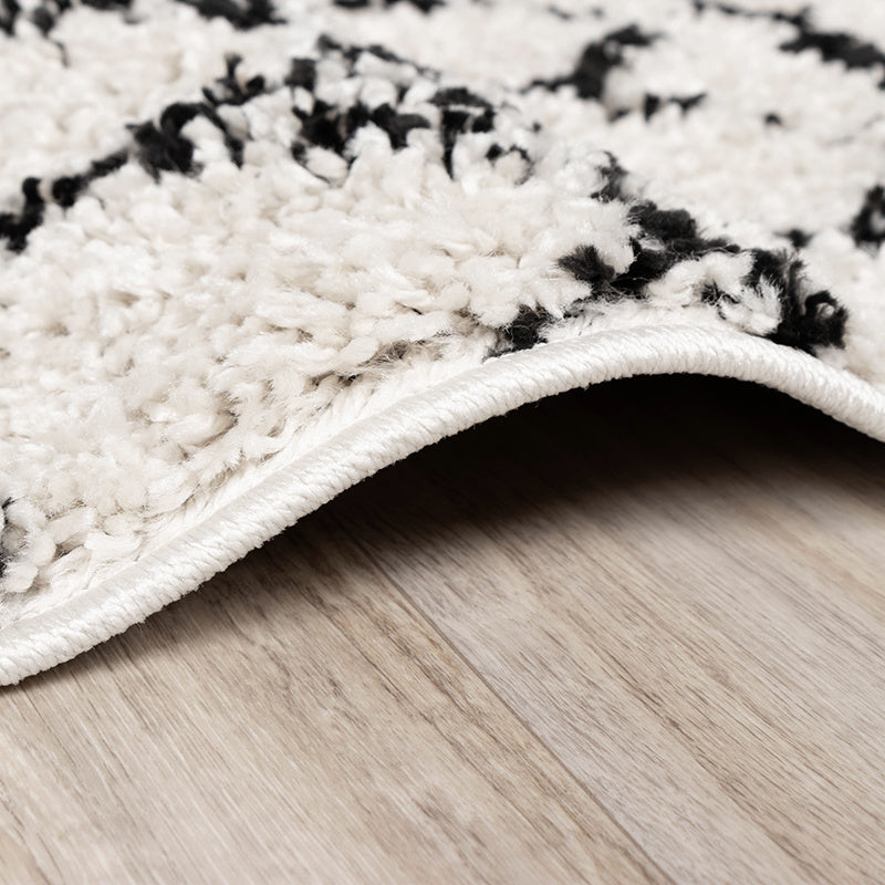 High-Pile Rug - Grand Groove Cream/Black