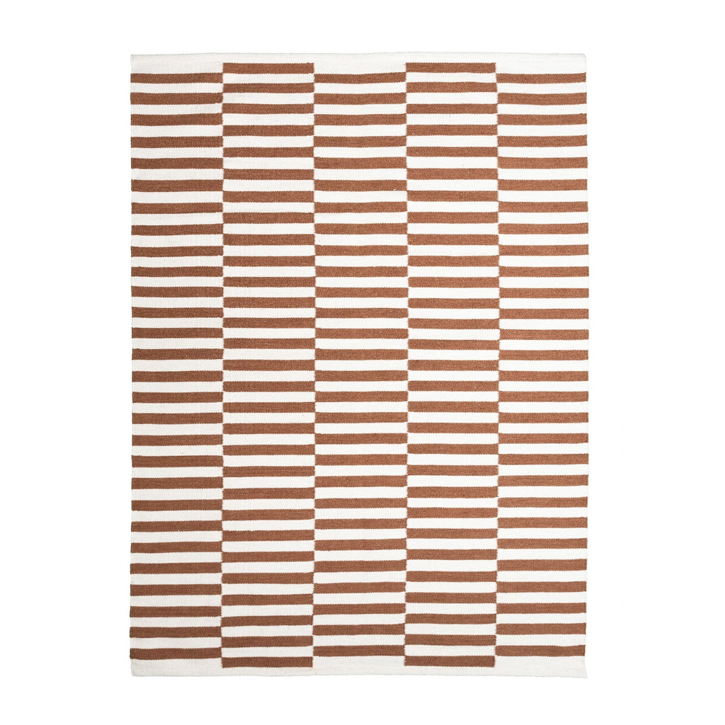 Striped Modern Rug - Dazzle Blocks Brown/White