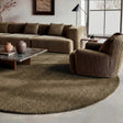 Round wool rug - Leone Green