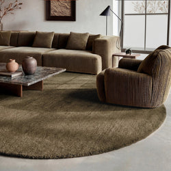 Round wool rug - Leone Green