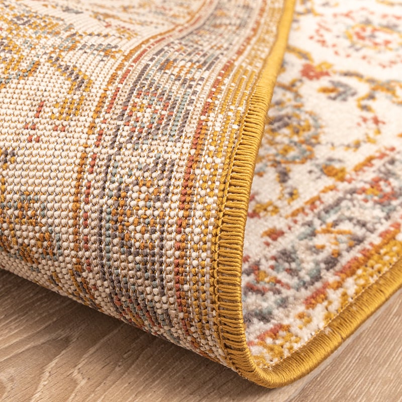 Vintage Rug - Thirza Medallion Ochre Yellow/Multicolour