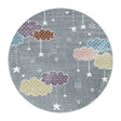 Round Children's Floor Rug - Lucy Clouds Gray