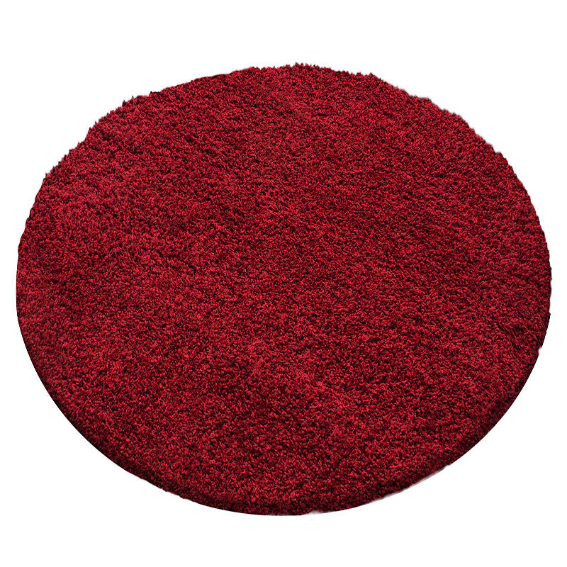 Round high-pile floor rug - Sade Red