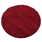 Round high-pile floor rug - Sade Red