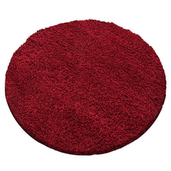 Round high-pile floor rug - Sade Red