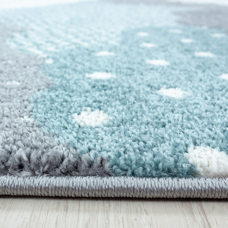 Round children's floor rug - Bambi Clouds Blue