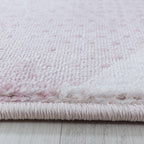 Modern floor rug - Streaky Waves Pink/Cream