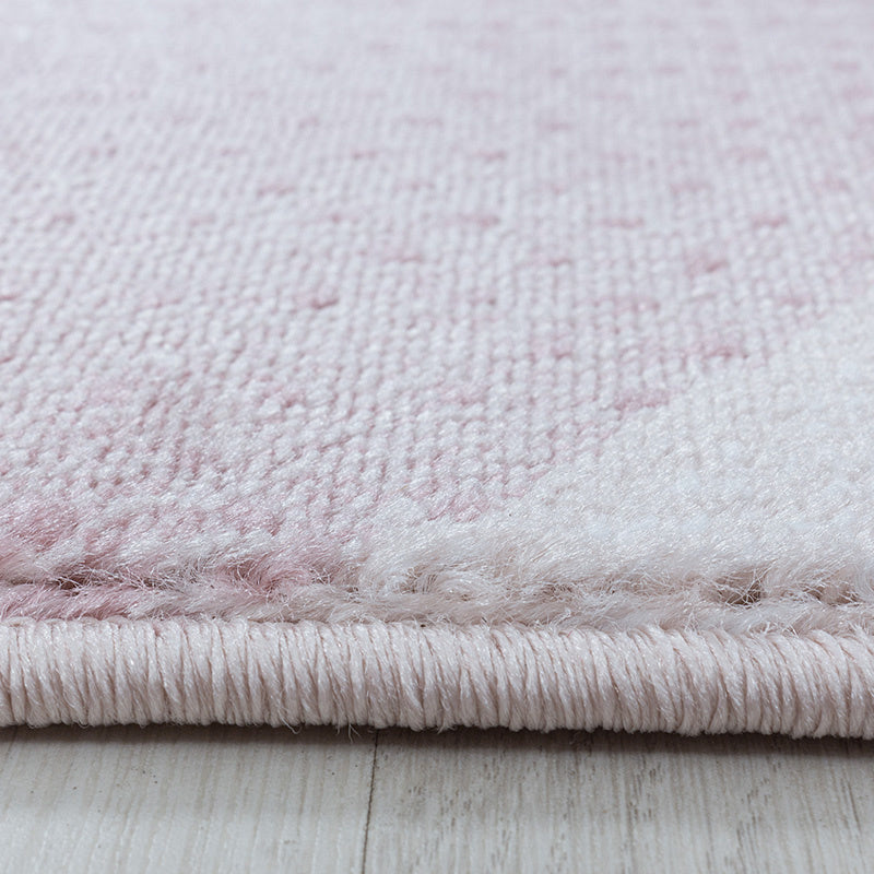 Modern floor rug - Streaky Waves Pink/Cream