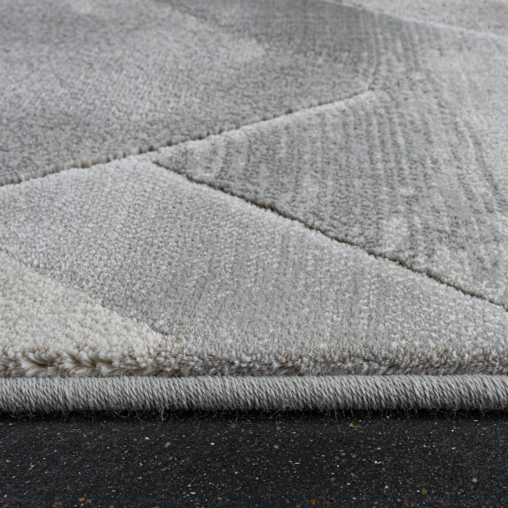 Abstract Floor Rug - Axil Grey 6979