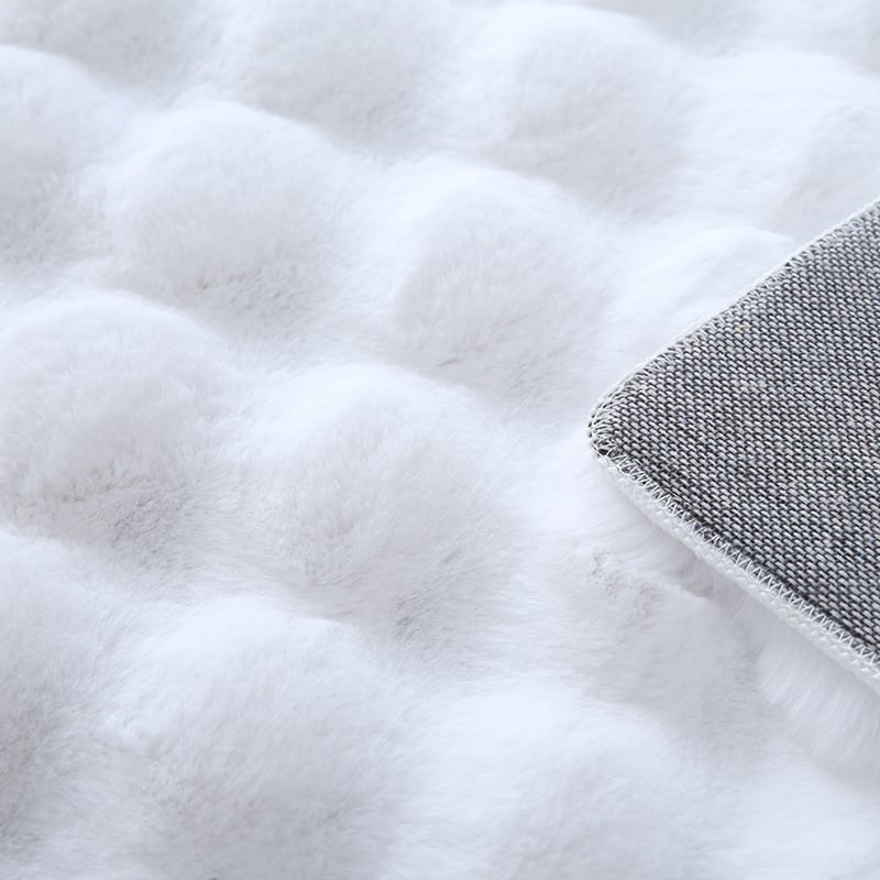 Soft high-pile floor rug - Ambrey 3D White